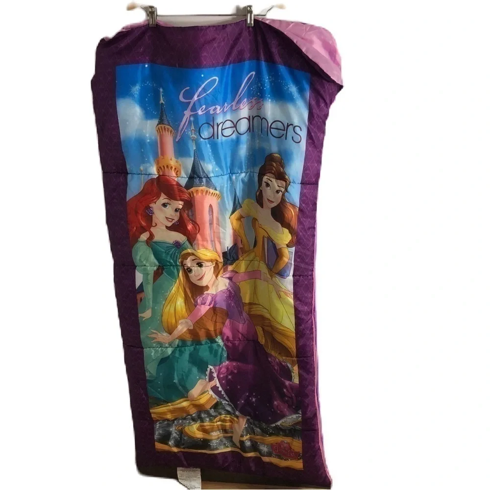 Disney Princess Sleeping Bag Belle Ariel Rapunzel Purple Beauty and the Beast